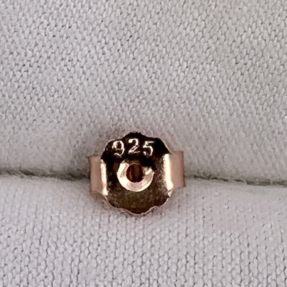 ISABELLA M, STERLING SILVER WITH CUBIC ZIRCONIA, ROSE GOLD STUD EARRINGS 3 PAIRS - Picture 12 of 16